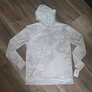 NWT Mens Large Billabong Arch Mesh L/S Hooded Rash Guard UPF50+. White Camo